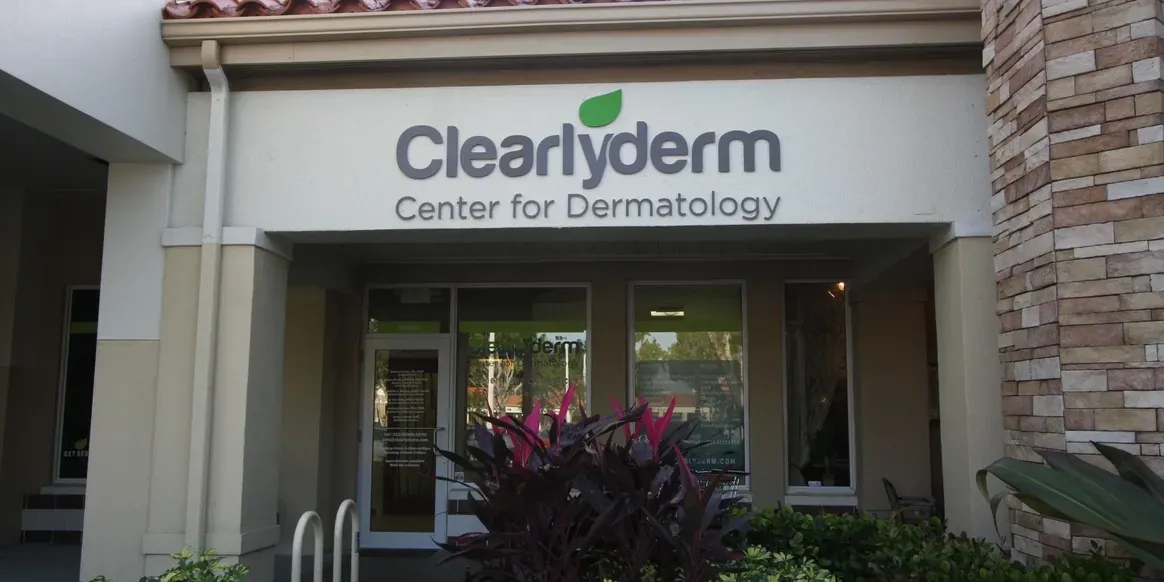 Clearlyderm Center for Dermatology entrance exterior.